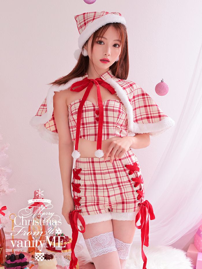 (vanity me)アイドルサンタ ベアトップ×パンツ ケープ付き 4点セット】ケープ付き THE IDOL SANTA アイドルサンタ ベアトップ