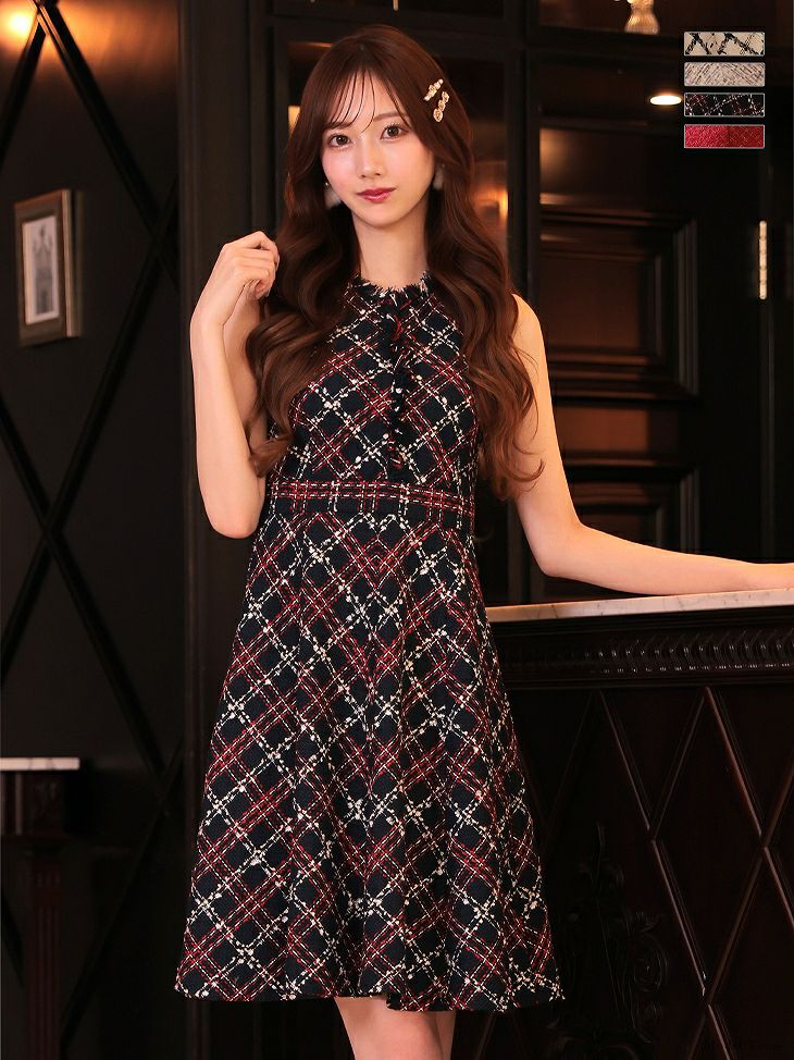 vanityME. × ROBE de FLEURS コラボ ドレス ミックス Romantic Holiday Dress [さんごちゃん着用] de2546a-2-sa