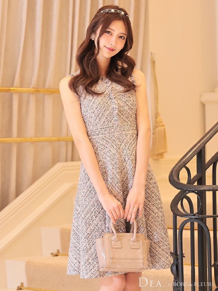 vanityME. × ROBE de FLEURS コラボ ドレス ミックス Romantic Holiday Dress [さんごちゃん着用] de2546a-2-sa