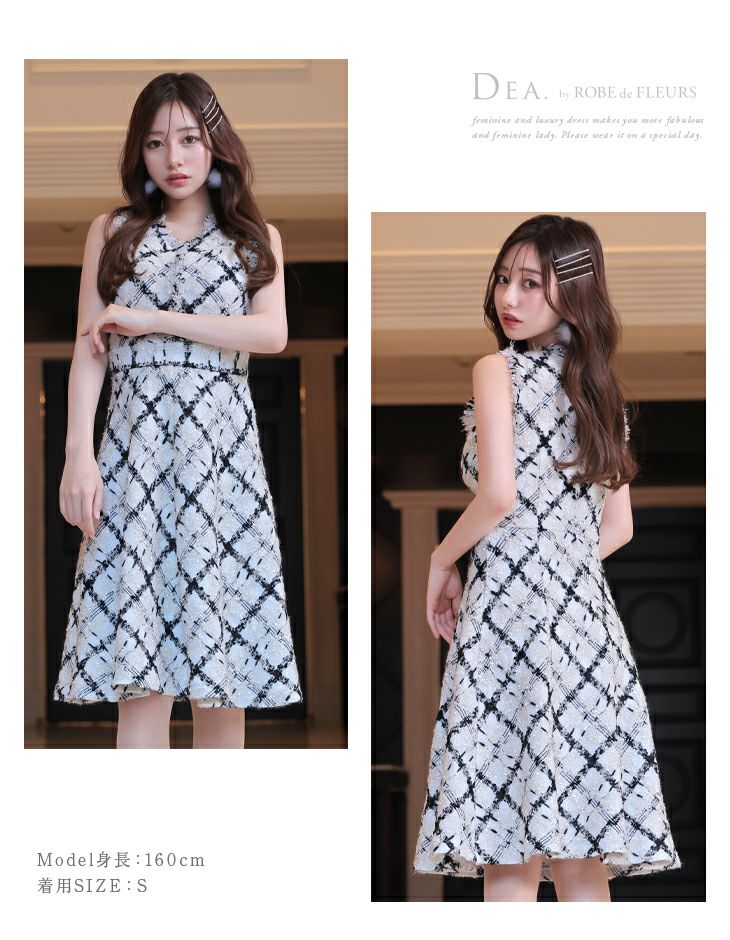 vanityME. × ROBE de FLEURS コラボ ドレス ミックス Romantic Holiday Dress [さんごちゃん着用] de2546a-2-sa