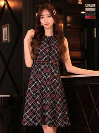 vanityME. × ROBE de FLEURS コラボ ドレス ネイビー Romantic Holiday Dress [あすかちゃん着用] de2546a-5-as