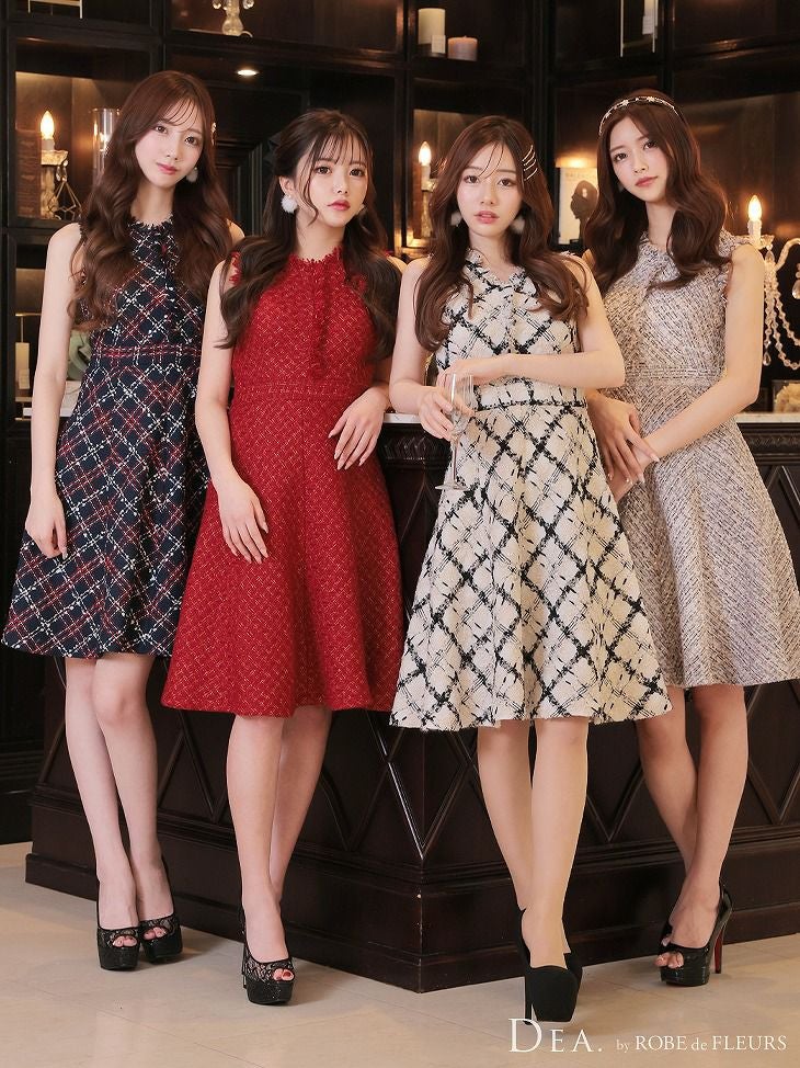 vanityME. × ROBE de FLEURS コラボ ドレス スプリングツイードフレアドレス [なつきちゃん/さんごちゃん/あすかちゃん/せいはちゃん着用] de2546a-c