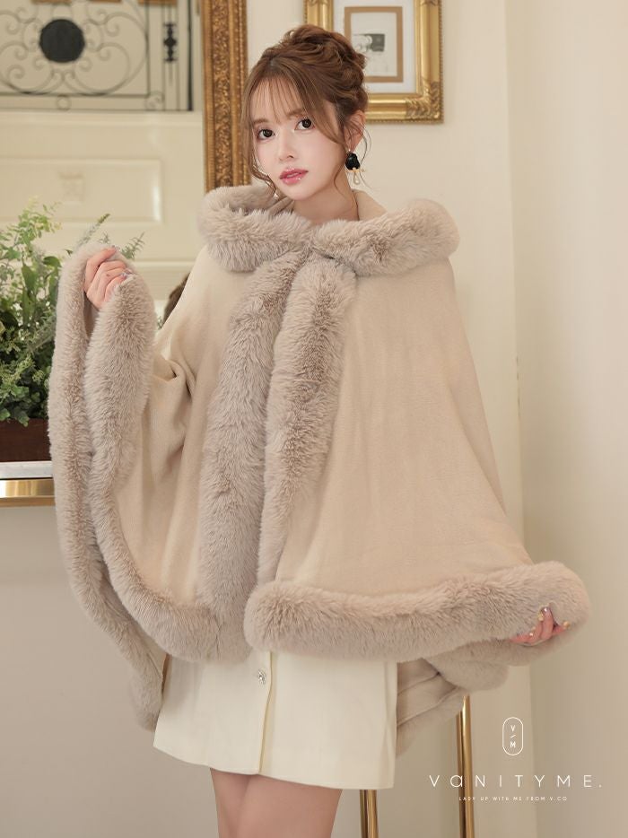 #ファーケープ ベージュ