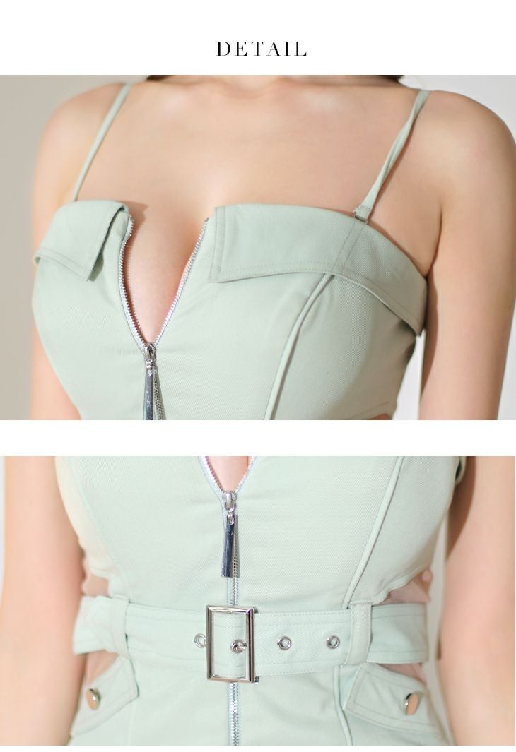 Glossy ローブドフルールグロッシー フロントジッパーxキャミドレス gl3163-c