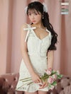 ROBE de FLEURS ローブドフルール 肩リボン総レースキャバドレス fm3418-c
