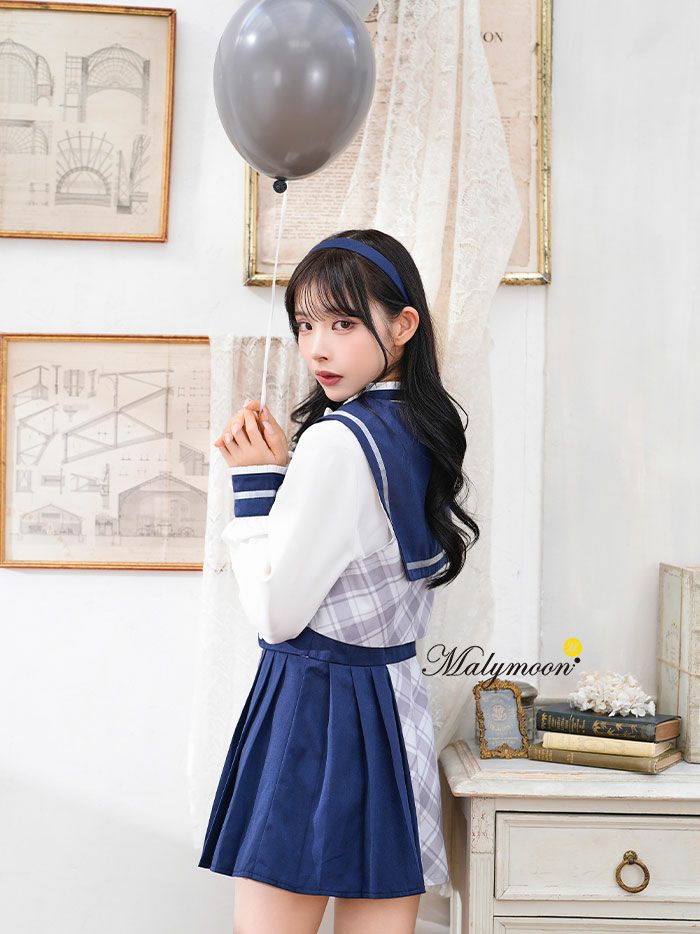 Malymoonクラシカルダブルリボンセーラー服 ネイビー 5点セット】Malymoon マリームーン クラシカルダブルリボンセーラー