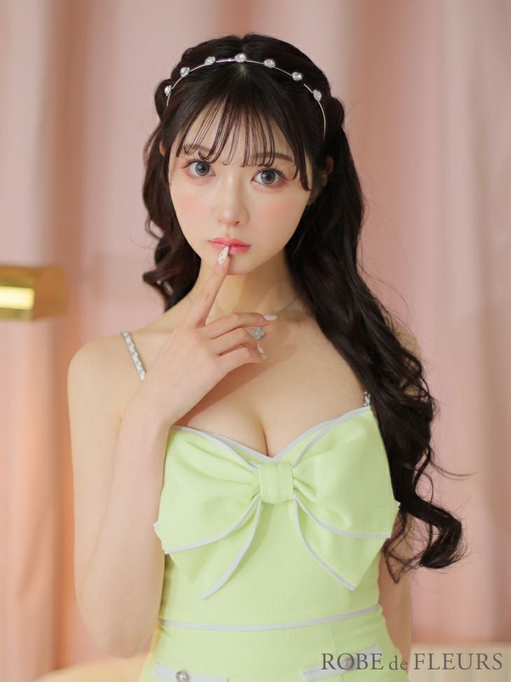 ROBE de FLEURS ローブドフルール ミント ビッグリボンバイカラー