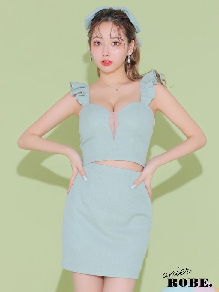 ROBE de FLEURS anier.ROBE ローブドフルール アニエルローブ bust cut frill setup dress fm-anier4036-c