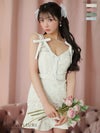ROBE de FLEURS ローブドフルール ホワイト 肩リボン総レースキャバドレス
