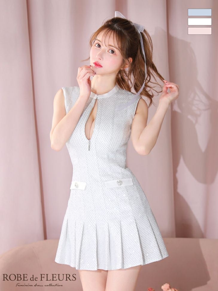 ROBE de FLEURS ローブドフルール ノースリーブバストジッパー