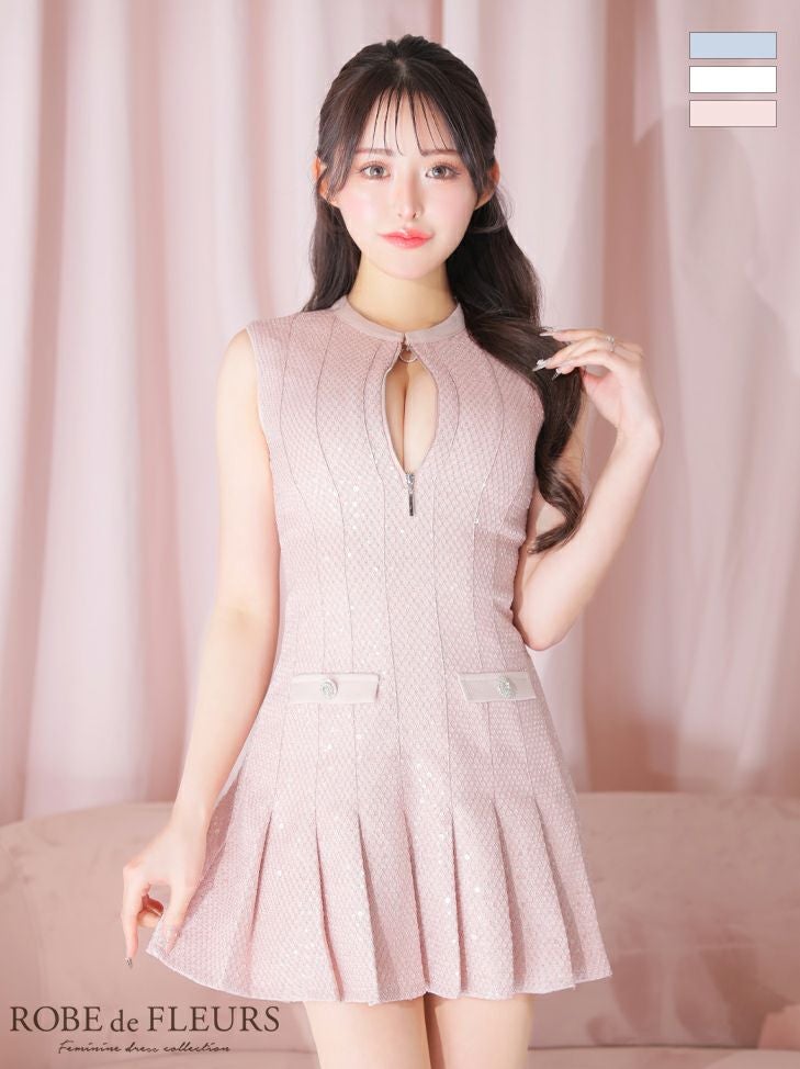 ROBE de FLEURS ローブドフルール ノースリーブバストジッパー