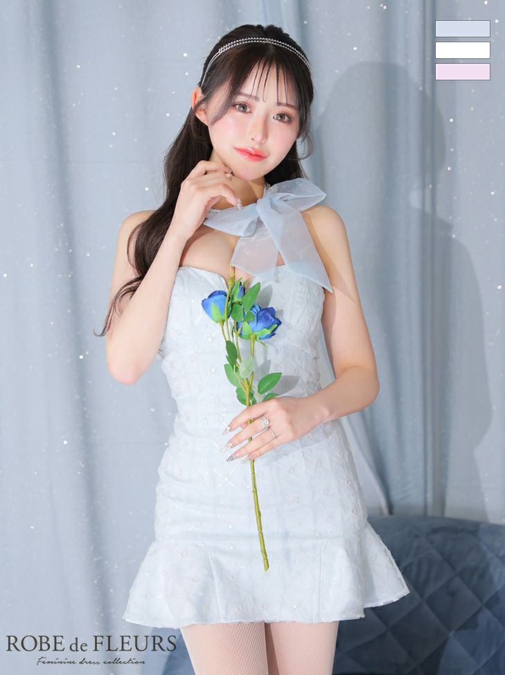 ROBE de FLEURS ローブドフルール オーガンジーリボンチョーカー
