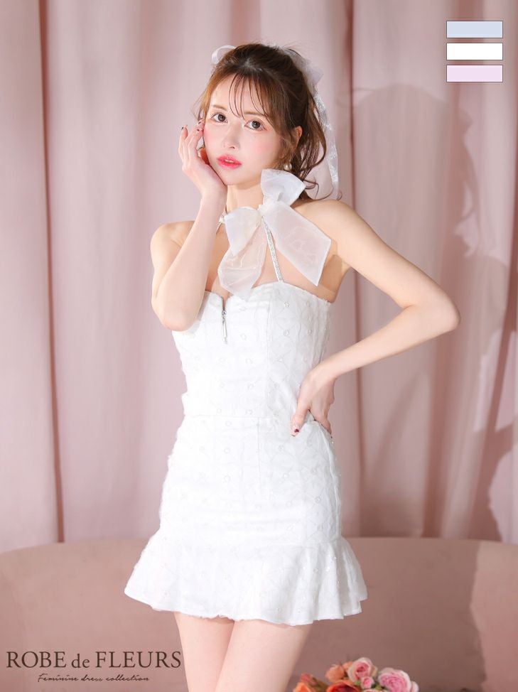 ROBE de FLEURS ローブドフルール オーガンジーリボンチョーカー