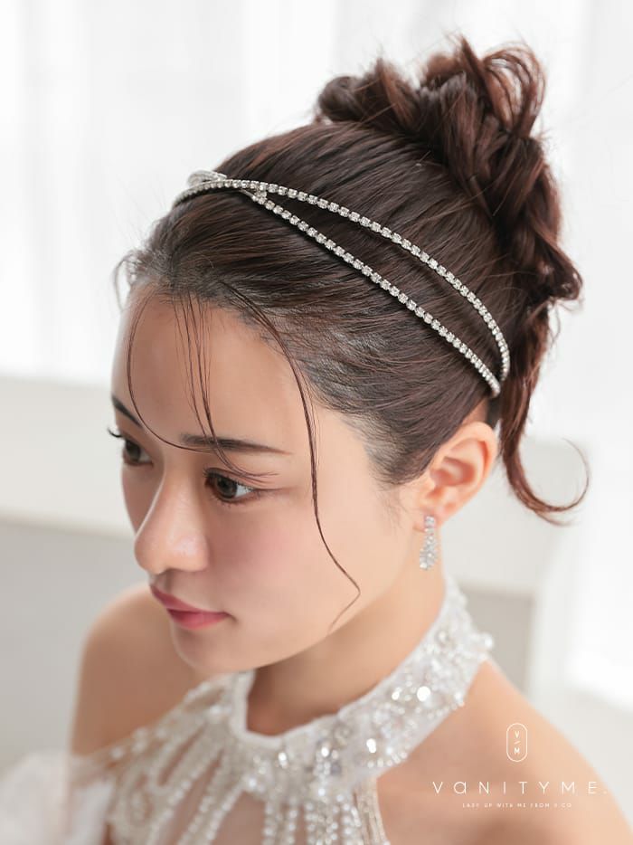 #クロスビジューカチューシャ