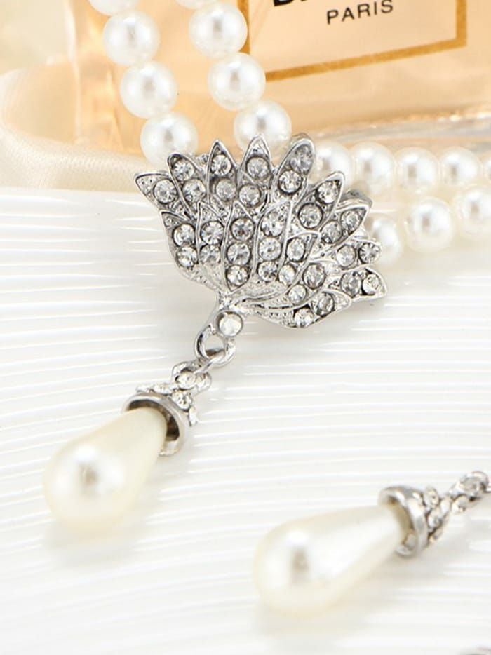 vanityME.couture. パールネックレス＆ピアス ペンダント ホワイト×シルバー ジェエリー vcsit-2453