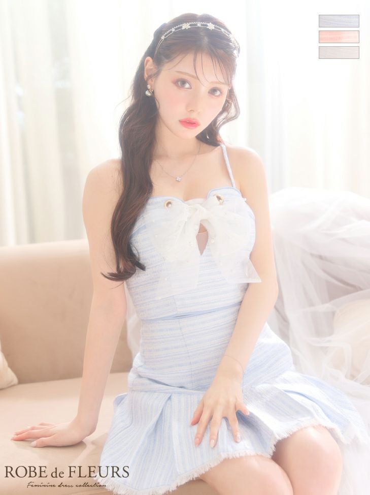 ROBE de FLEURS スパンコールレース×ビジューフェアリーセットアップ ROBE de FLEURS ローブドフルールスパンコールレース×ビジュー