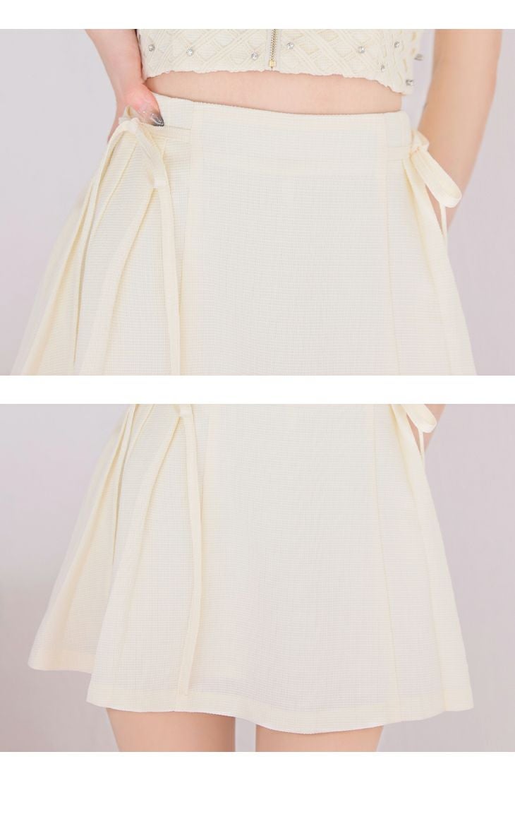 ROBE de FLEURS ローブドフルール チェックビジューサイドリボンセットアップミニキャバドレス fm3722