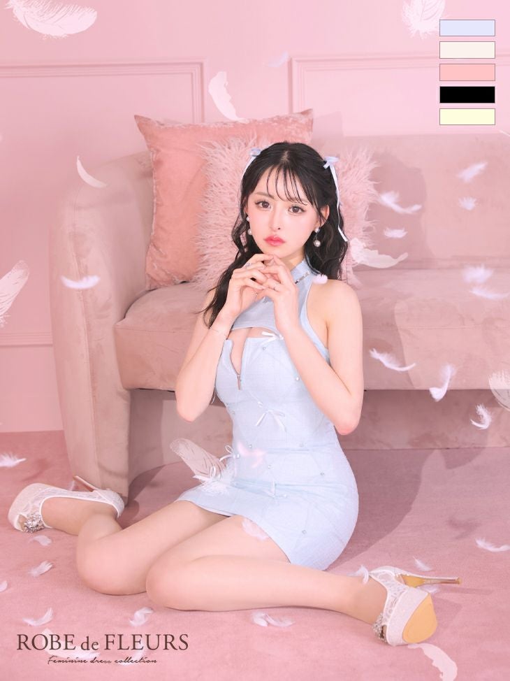 ローブドフルール/バレエコアランダムスイートミニリボンキャバドレス　Mサイズ ROBE de FLEURS ローブドフルール バレエコアランダムスイートミニ