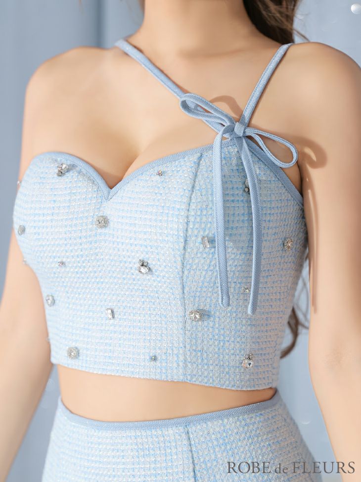 ROBE de FLEURS ローブドフルール サイドポイントリボンビジュー