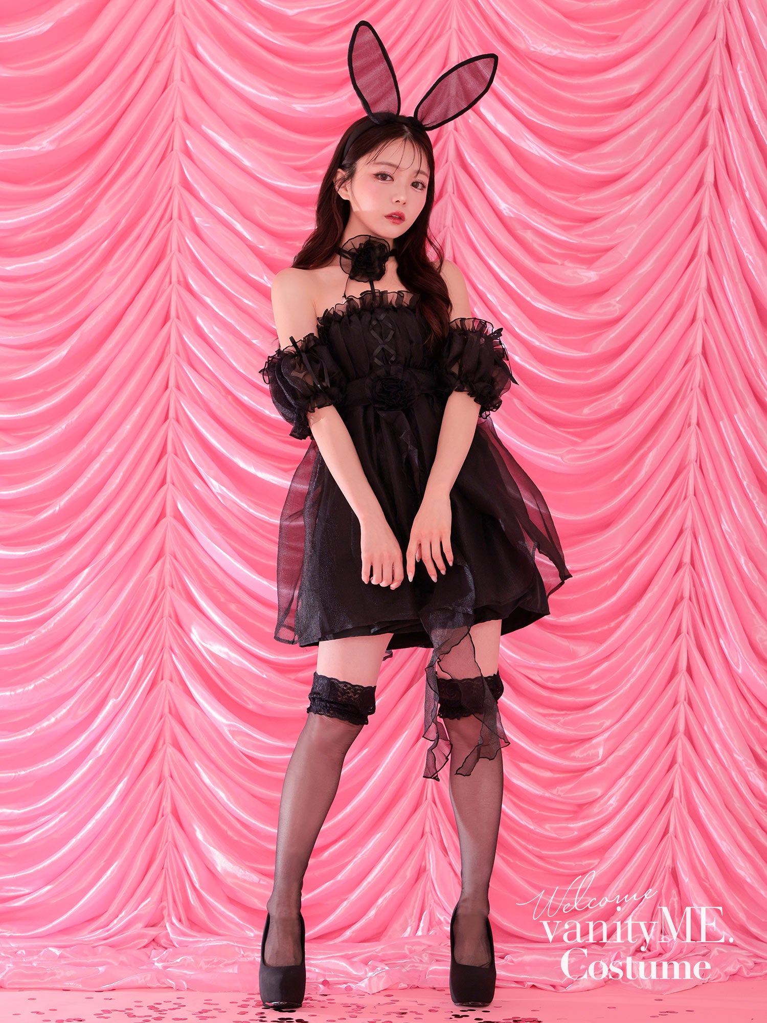 【6点セット】Flower Tulle BUNNY フラワーチュールバニー[ブラック] vcsbn-23341-2