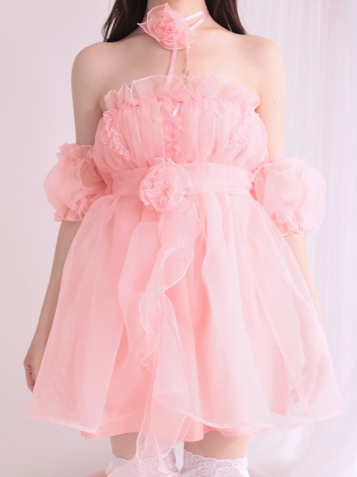 【6点セット】Flower Tulle BUNNY フラワーチュールバニー[ピンク] vcsbn-23341-3