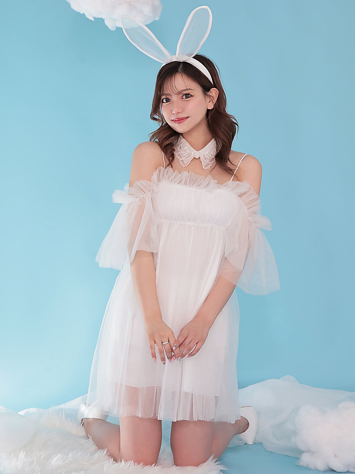 【2点セット】Tulle Dress BUNNY チュールドレスバニー ホワイト [じゅりちゃん着用] vcsbn-23340-2