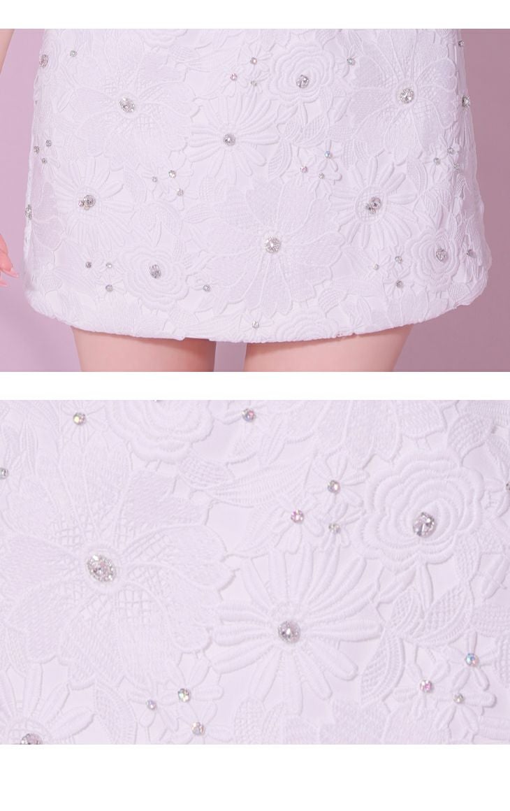 ROBE de FLEURS /Brille ホルターリボン/ フレアミニドレス 予約商品/8月中旬発送予定】XSサイズあり【brille/ブリエ】【ROBE de