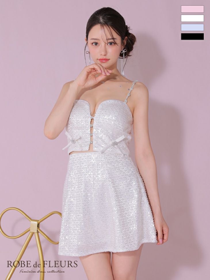 ROBE de FLEURS ローブドフルール サイドミニリボンスパンコールグロウ