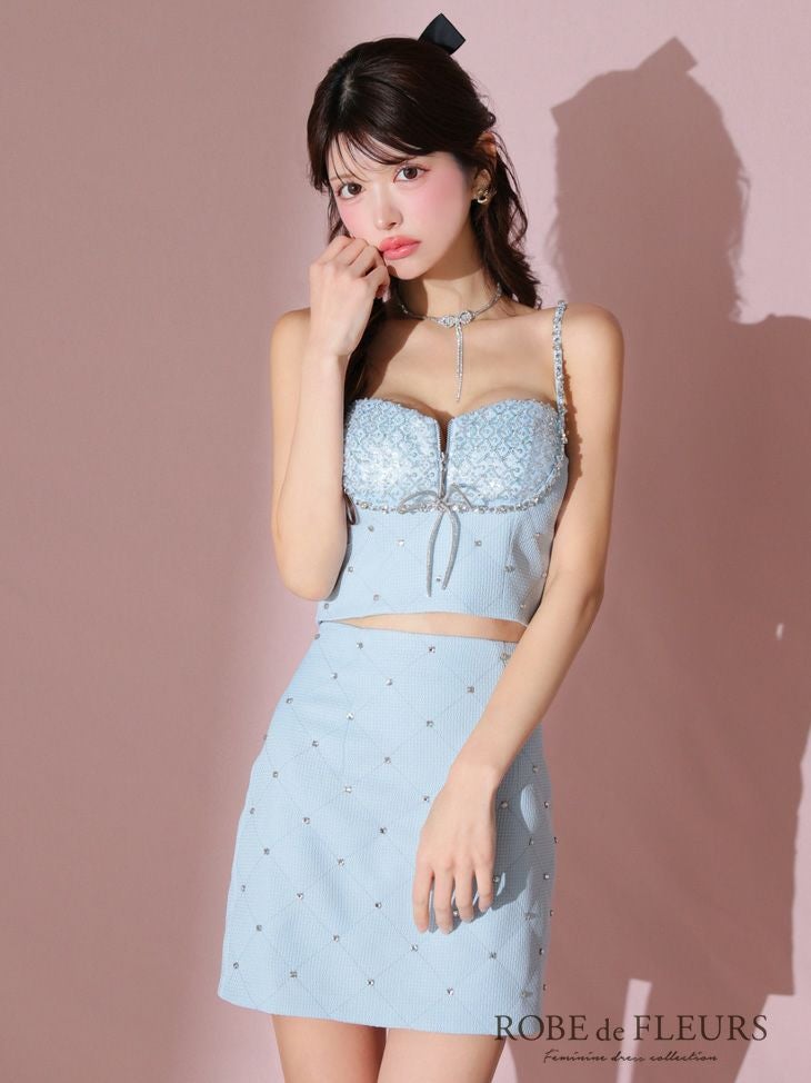 ROBE de FLEURS ローブドフルール ビジューリボンラインスパーク