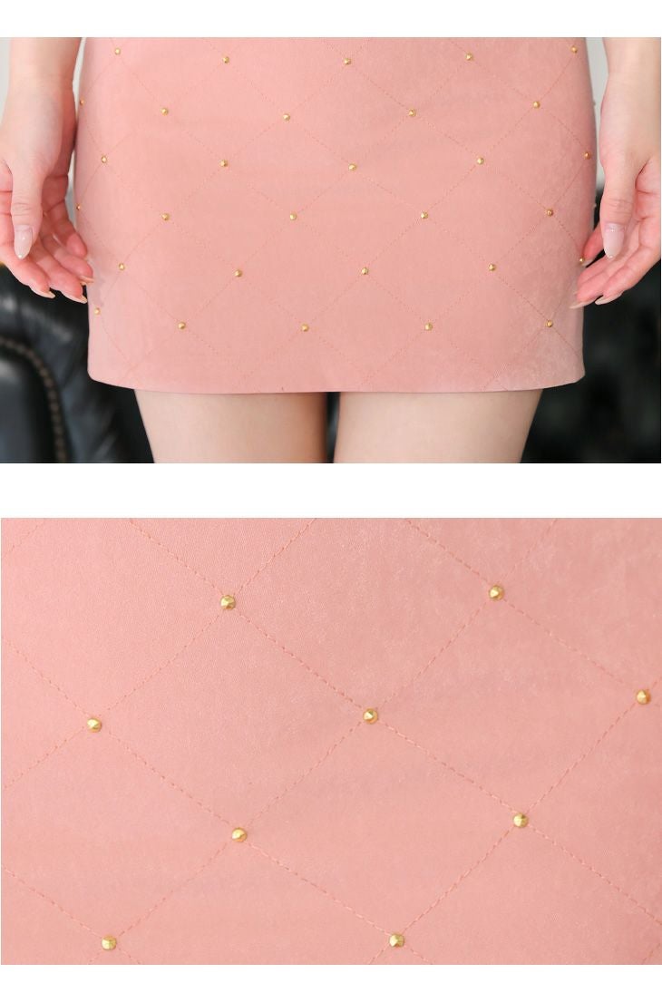 Glossy ローブドフルール グロッシー スエードスタッズバストジップタイトミニキャバドレス gl3558-c