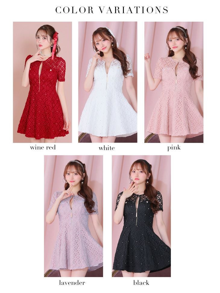 ROBE de FLEURS ローブドフルール シースルーレースビジューバスト
