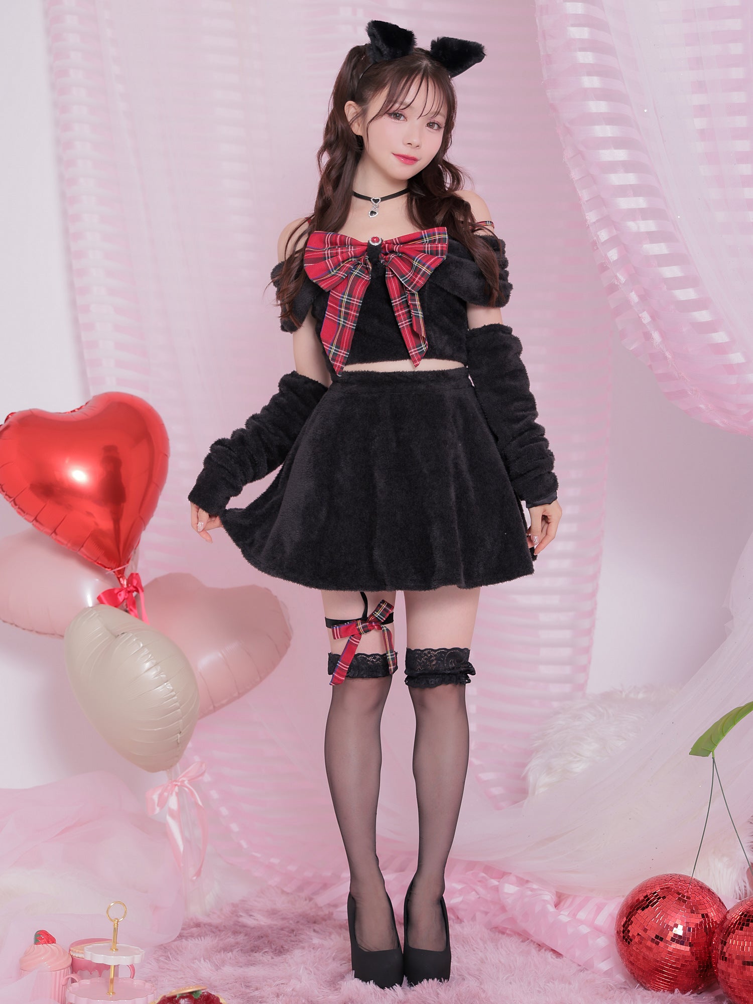【4点セット】オフショル黒猫 #SAILOR CAT. vcsot-230537-2