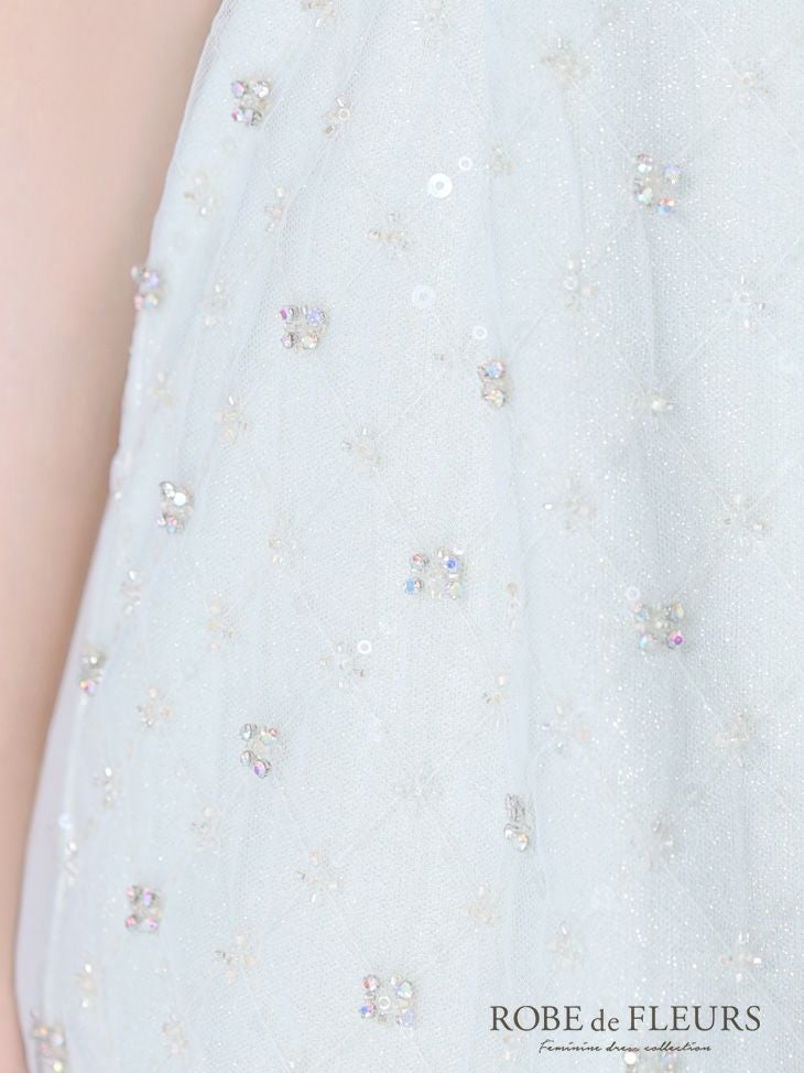 ROBE de FLEURS ローブドフルール ビジューリボンハートカットタイトミニキャバドレス【デコルテパーツ取り外し可能】 fm3426-c