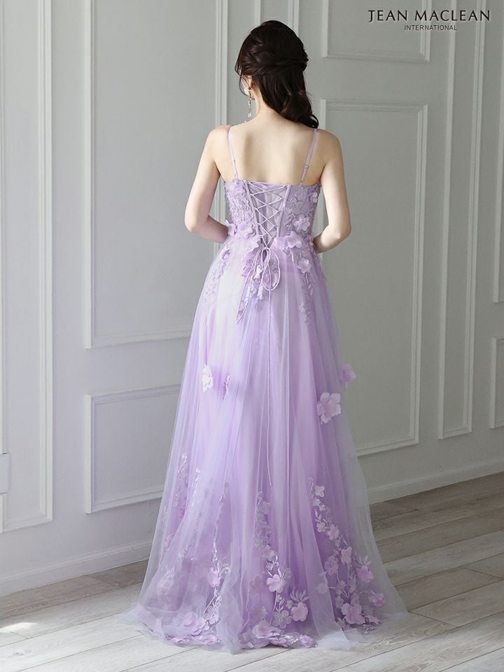 JEAN MACLEAN ジャンマクレーン 立体フラワーモチーフ/ワンカラー/刺繍/姫/ロングドレス ja41692-1