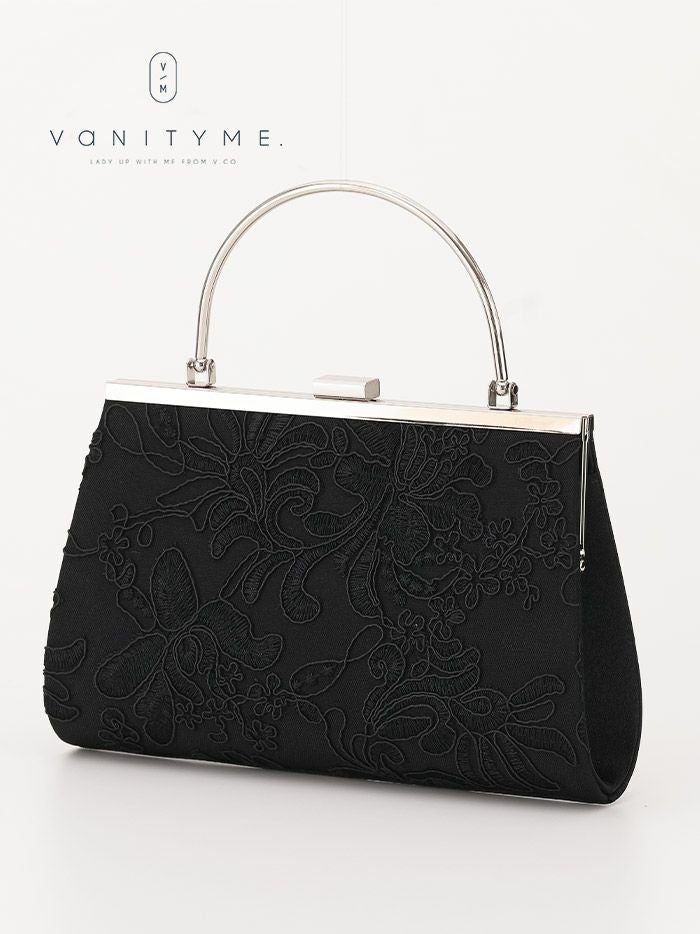 haremode ハレモード フォーマル 刺繍デザイン クラッチバッグ パーティーバッグ ベージュ・シルバー・ブラック vim-am-5069