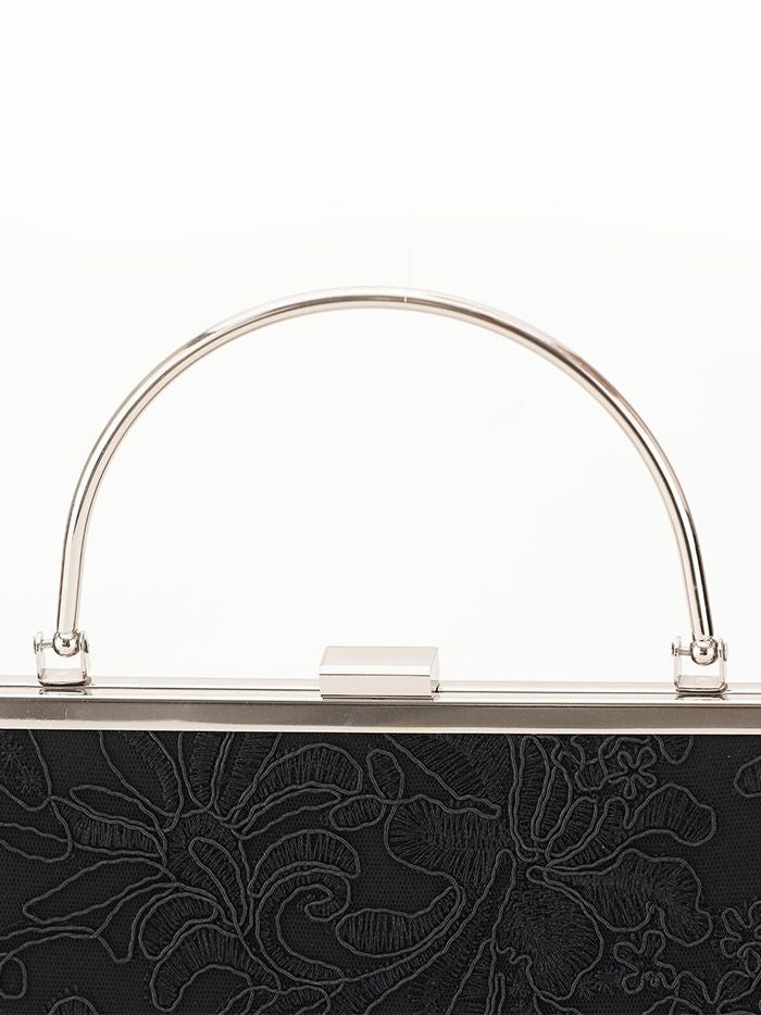 haremode ハレモード フォーマル 刺繍デザイン クラッチバッグ パーティーバッグ ベージュ・シルバー・ブラック vim-am-5069