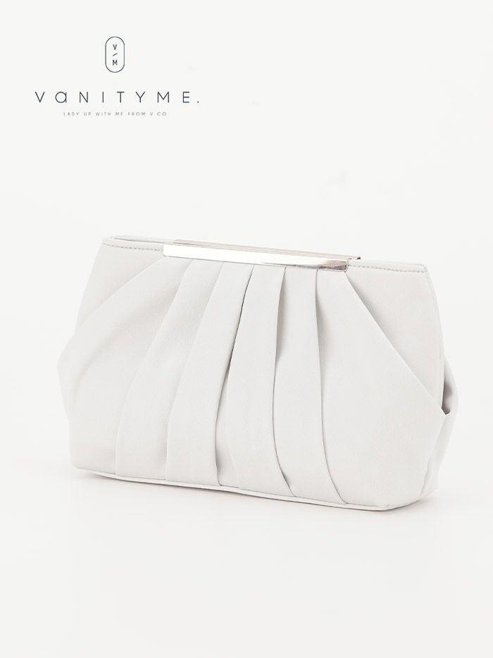 haremode ハレモード フォーマル タックデザイン クラッチバッグ パーティーバッグ ベージュ・シルバー・ブラック vim-am-5070