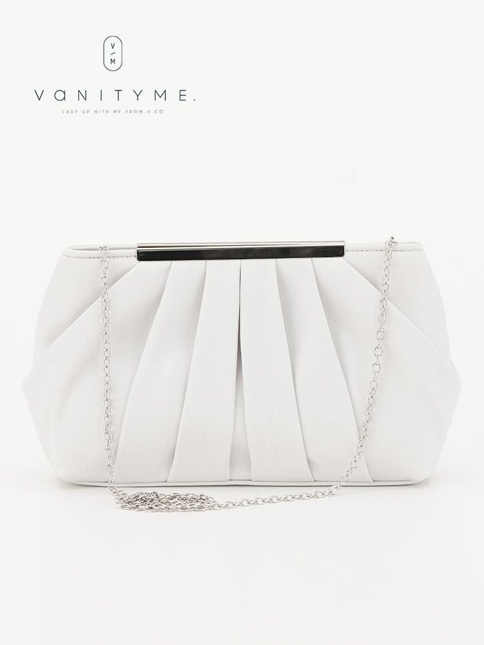 haremode ハレモード フォーマル タックデザイン クラッチバッグ パーティーバッグ ベージュ・シルバー・ブラック vim-am-5070