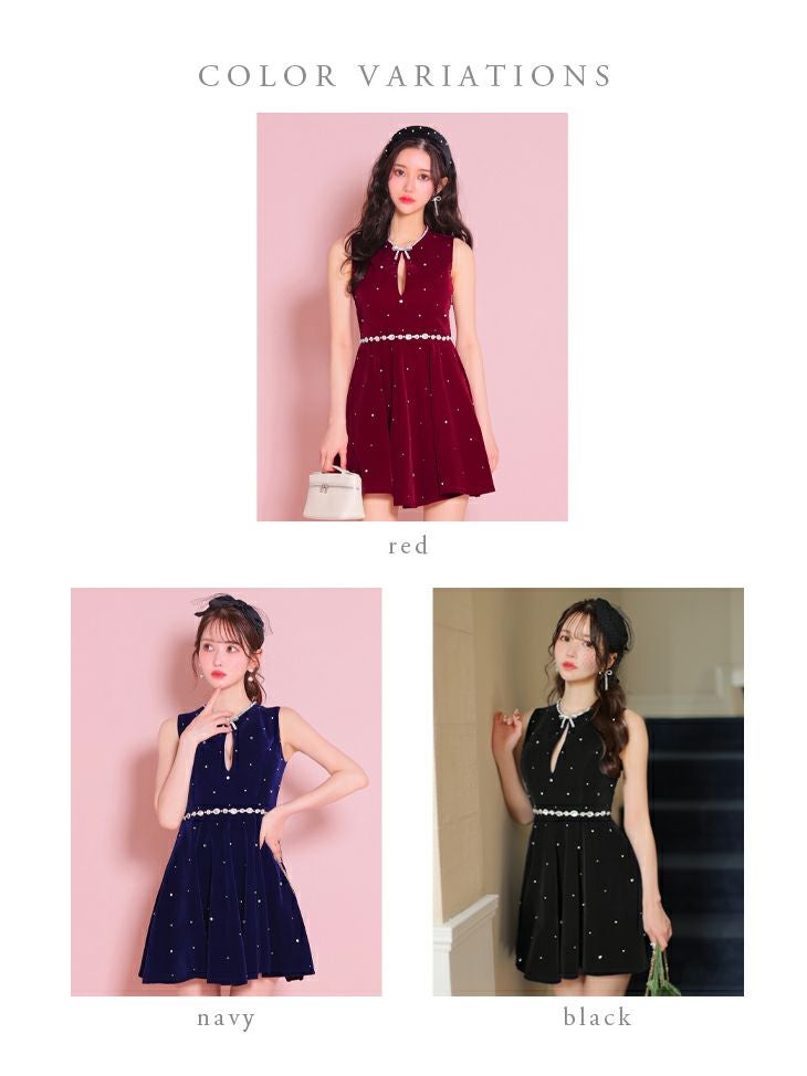 ROBE de FLEURS ローブドフルール ビジューデザインベルベット