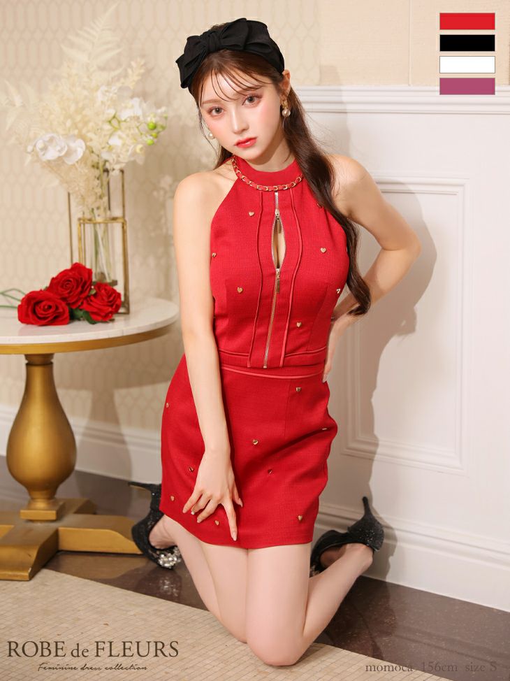 ROBE de FLEURS ローブドフルール ハートスタッズバストジップ