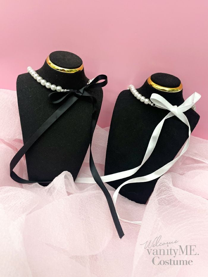 パールリボンチョーカー ネックレス