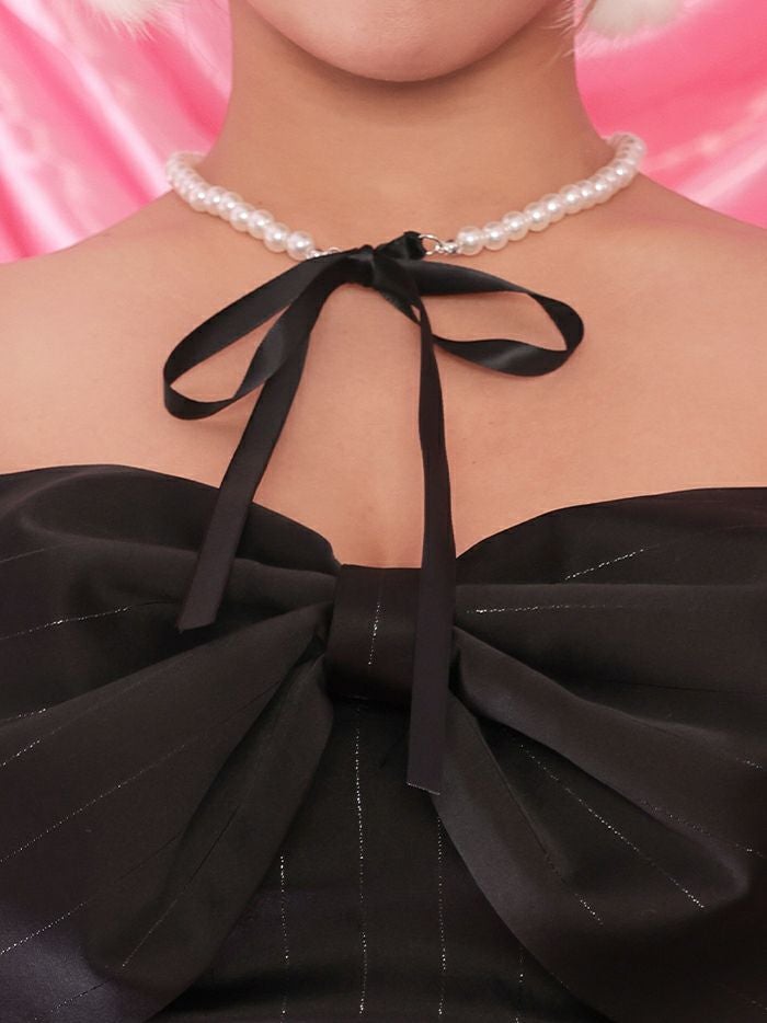 パールリボンチョーカー