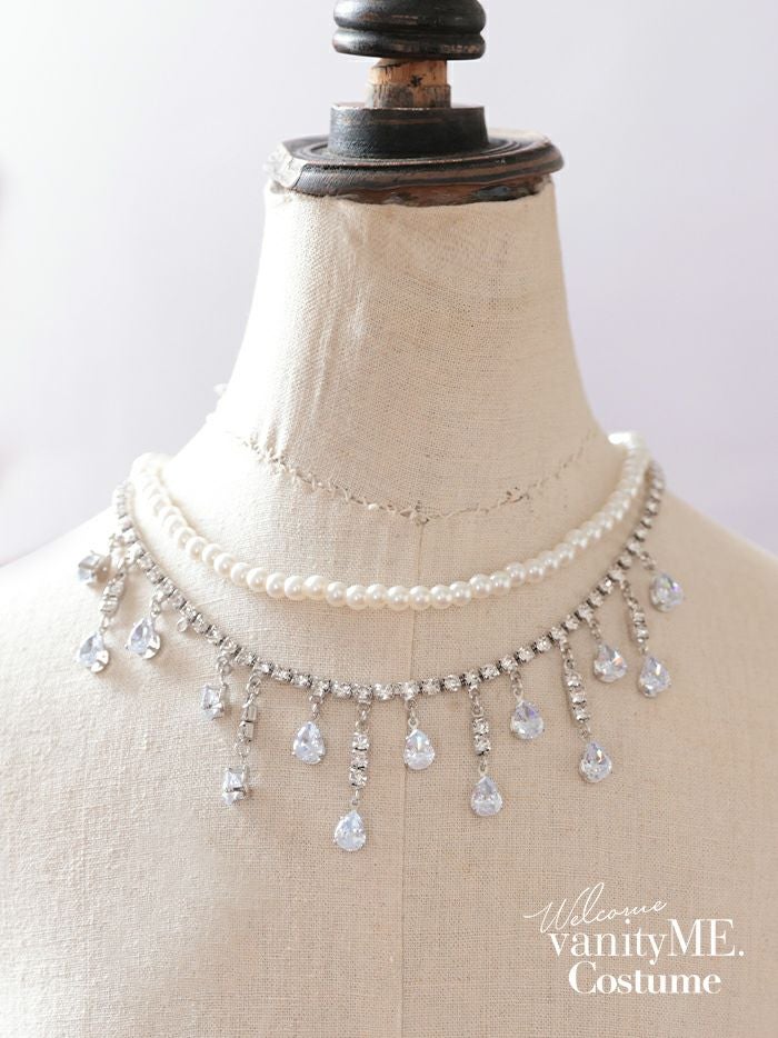 #パール&オーロラネックレス