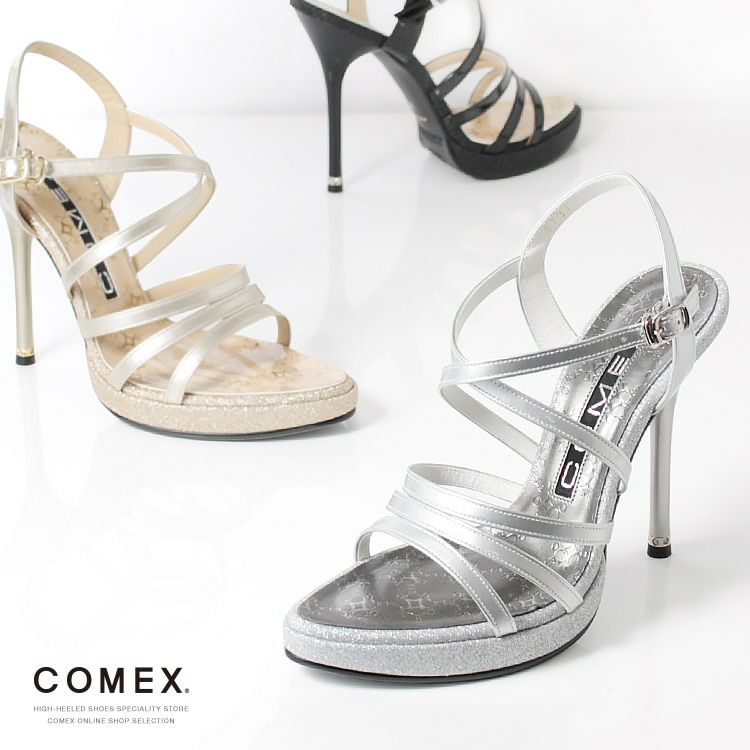コメックス COMEX サンダル ストラップ ハイヒール ヒール12cm ラメ