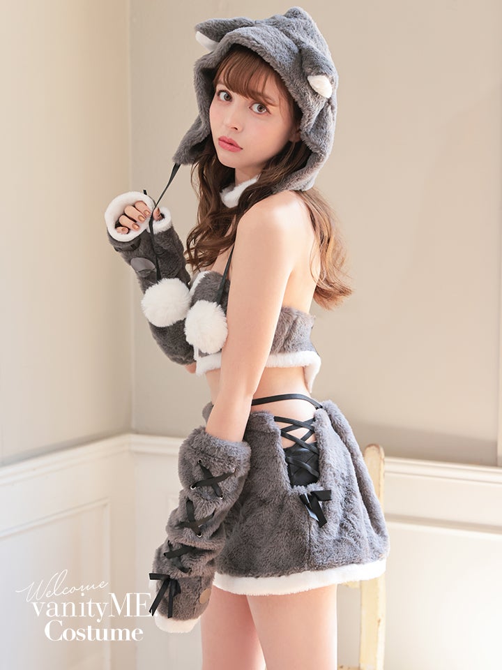 【6点セット】vanityME. × Malymoon スムースボアアニマルセットアップ [グレー] ml10066-1