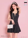 ROBE de FLEURS ローブドフルール シンプルツイードバストジッパーミニキャバドレス fm3266-c