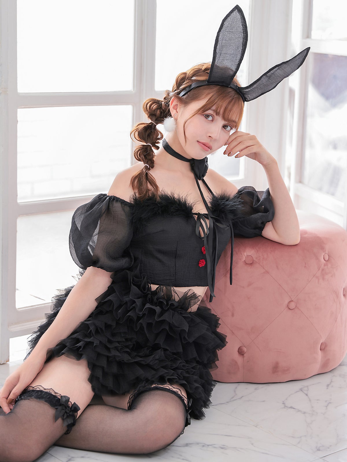 【3点セット】Tulle&Puff Bunny. ブラック vcsbn-240319-1