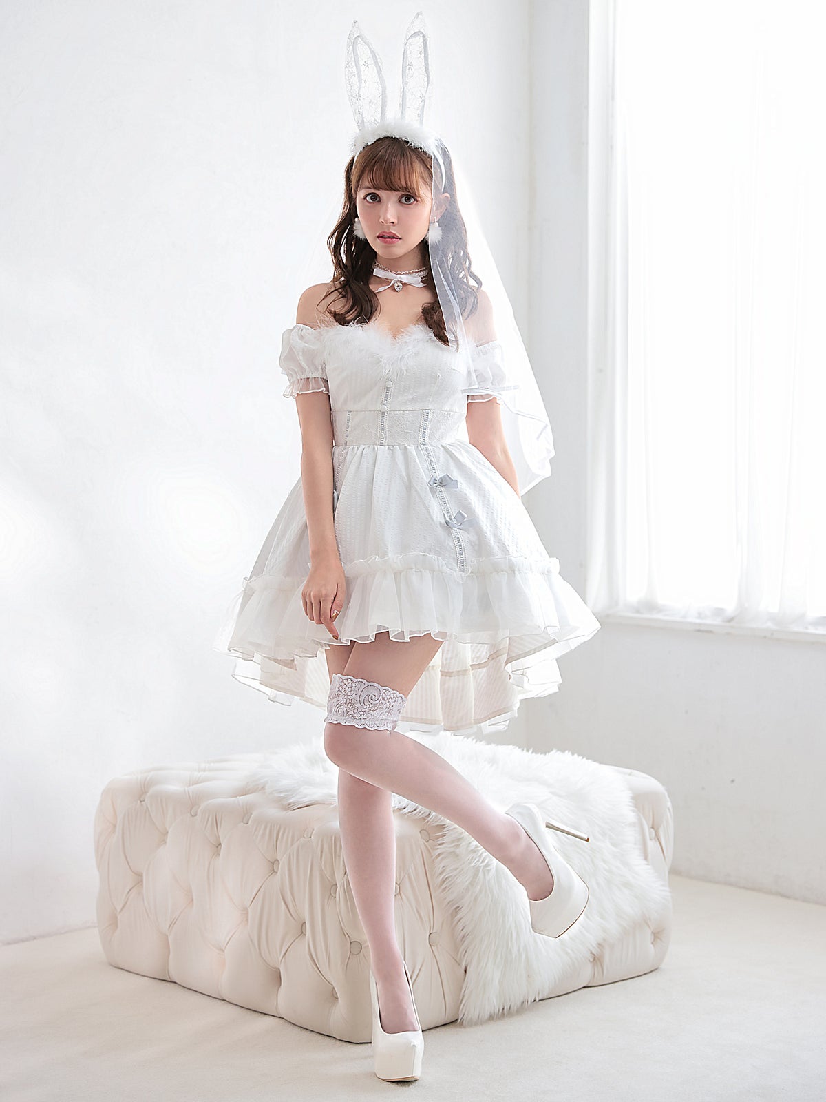 【2点セット】Bridal Bunny. ブライダルバニー ホワイト vcsbn-240320-2