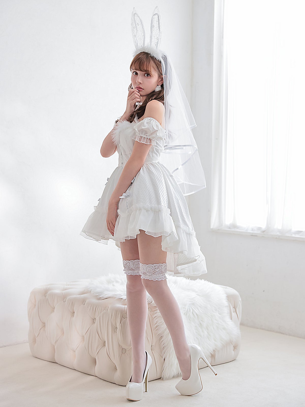 【2点セット】Bridal Bunny. ブライダルバニー ホワイト vcsbn-240320-2