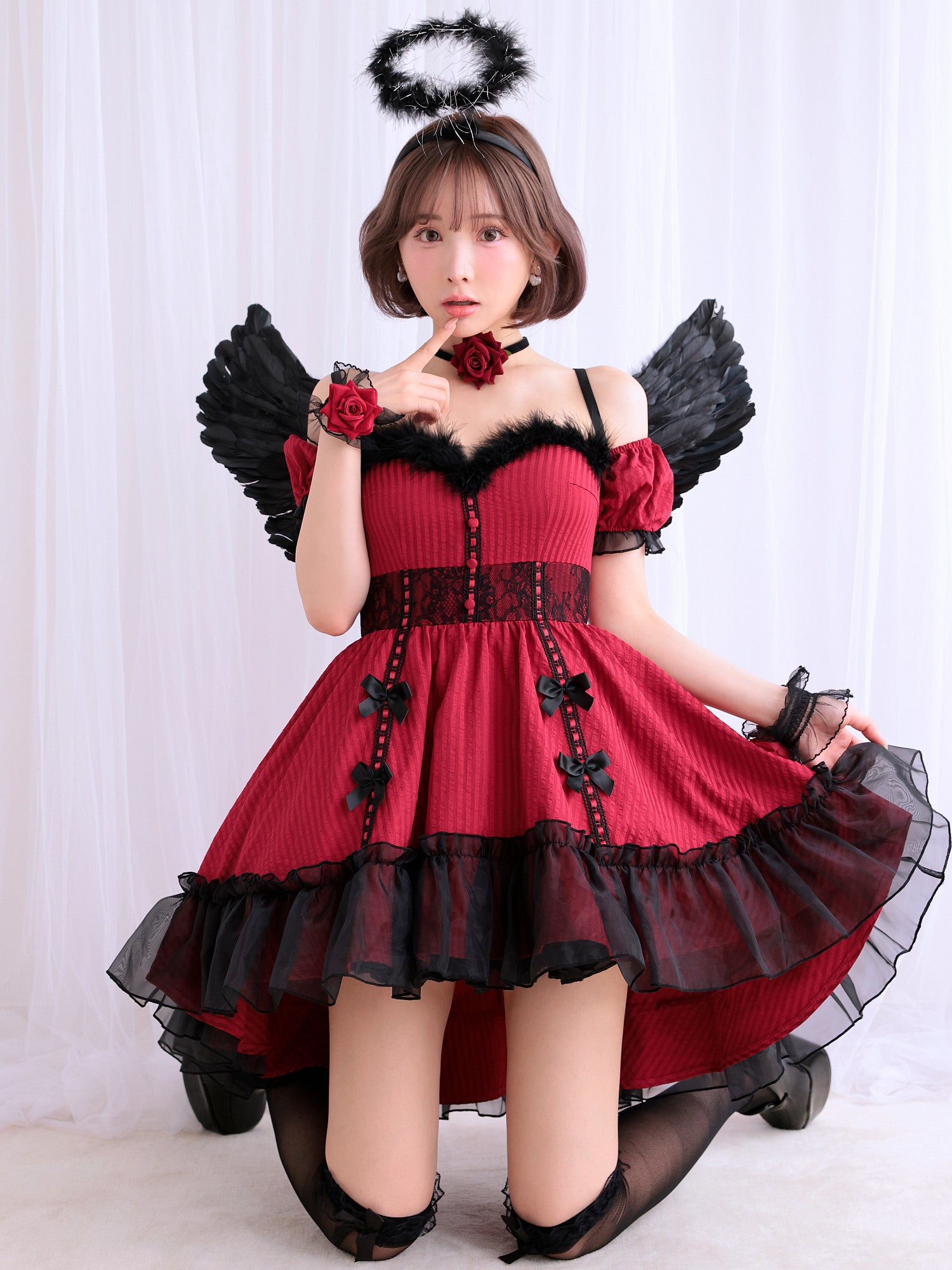 【3点セット】DEVIL ROSE. デビルローズ レッド [ソンアミちゃん着用] vcsot-240320-3a-sn